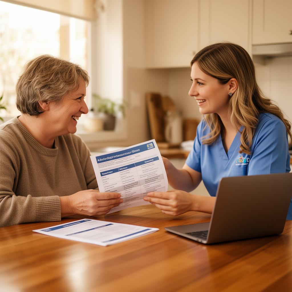 Support worker explaining an NDIS plan